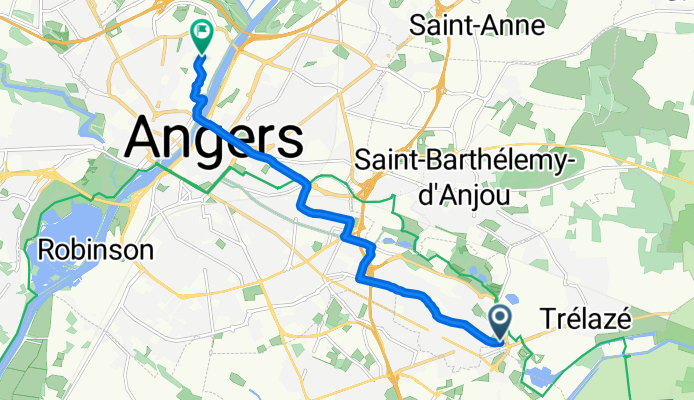 Rue Ferdinand Vest, Trélazé à Rue des Capucins, Angers