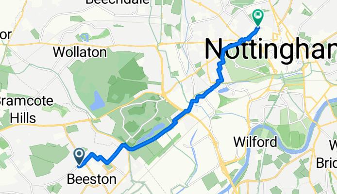 Bramcote Road, Nottingham to Goldsmith Street, Nottingham