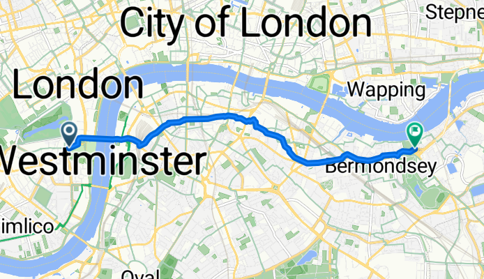 Tothill Street, London to Brunel Road, London