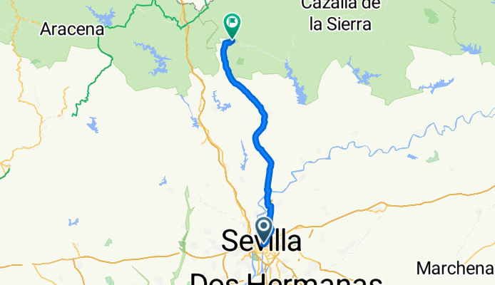 Calle del Corral del Rey, Seville to Paseo la Palmera, Almadén de la Plata