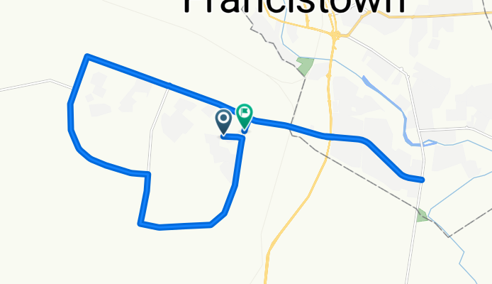 Route in Francistown