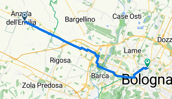 Via Emilia, Anzola dell'Emilia nach Piazza delle Medaglie d'Oro, Bologna