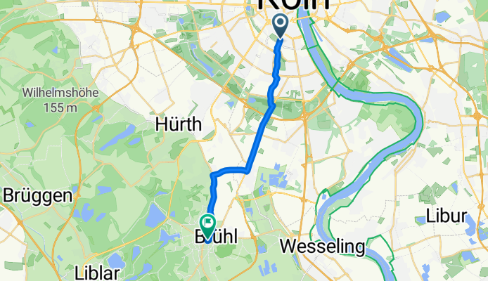 Vorgebirgstraße, Köln nach Balthasar-Neumann-Platz, Brühl