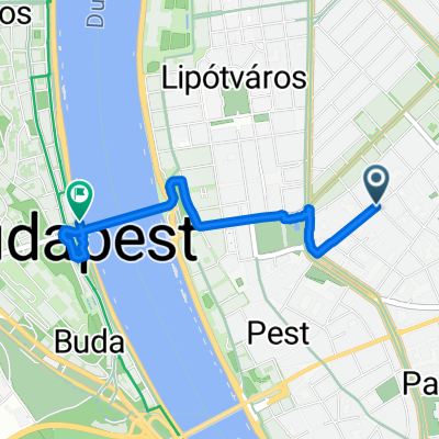 Király utca, Budapest to Friedrich Born rakpart, Budapest