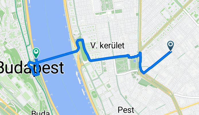 Király utca, Budapest to Friedrich Born rakpart, Budapest