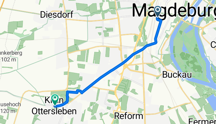 Altstadt, Magdeburg nach Lüttgen-Ottersleben, Magdeburg