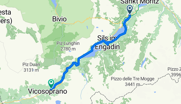 Via Spuondas, St. Moritz nach Via Roticcio, Vicosoprano