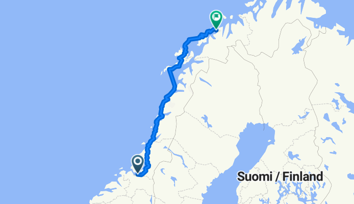 Route nach Tromsö