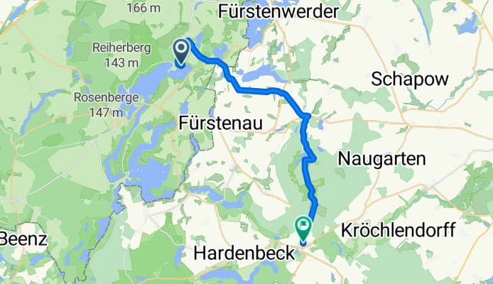 Lichtenberg, Feldberger Seenlandschaft nach August-Bebel-Straße, Boitzenburger Land