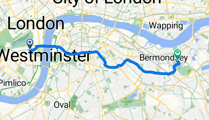 Dartmouth Street, London to Southwark, London