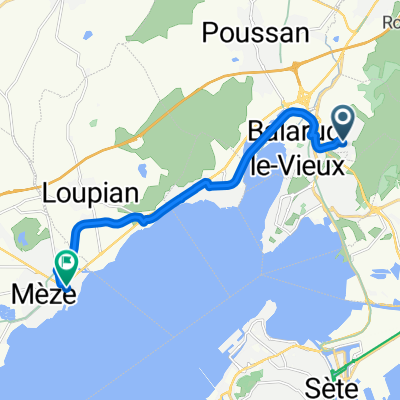 Chemin des Crozes, Balaruc-le-Vieux à Rue du Docteur Magne, Mèze