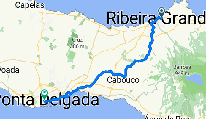 Rua do Passal, Ribeira Grande nach Rua Doutor Bruno Tavares Carreiro, Ponta Delgada