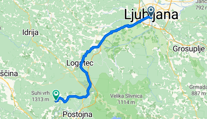 Gornji trg nach Bukovje- Predjama