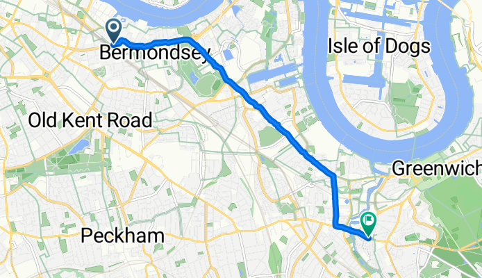 Druid Street, London to Blackheath Road, London