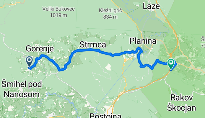 Bukovje- Predjama nach Rakov Škocjan