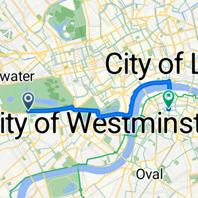 Prince Consort Road, London to Webber Street, London