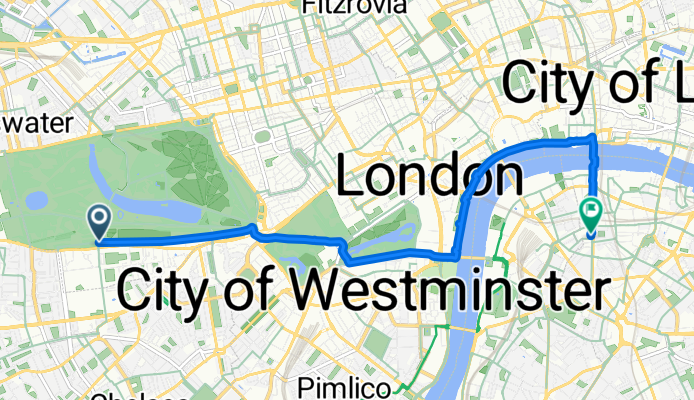 Prince Consort Road, London to Webber Street, London