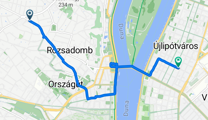 Szpáhi utca, Budapest to Radnóti Miklós utca, Budapest