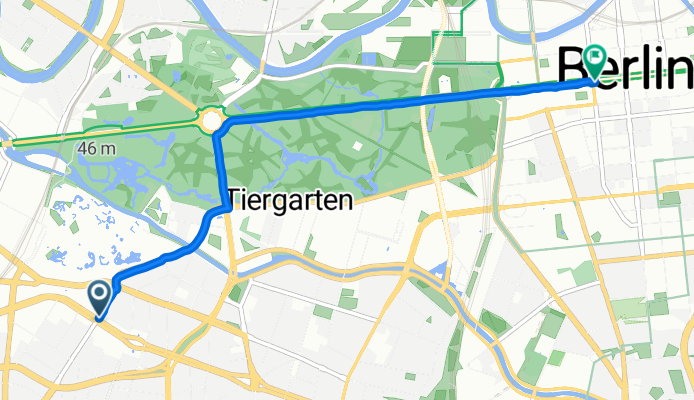 52.502, 13.338 nach 52.517, 13.389