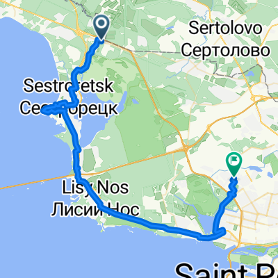 От Белоостров до Плесецкая улица