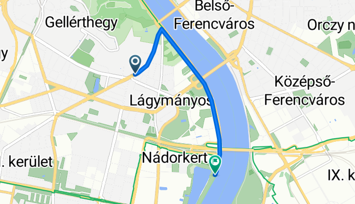 Route in Budapest