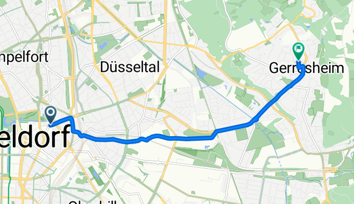 Am Wehrhahn, Düsseldorf nach Hasselbeckstraße, Düsseldorf