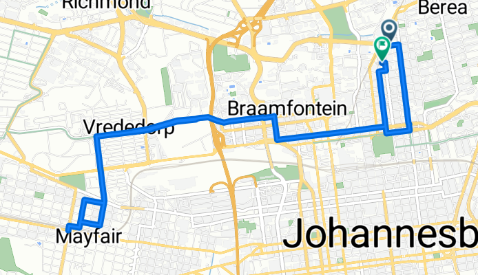 Clarendon Place, Johannesburg to Clarendon Place, Johannesburg