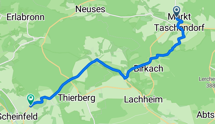 Steigerwald Straße, Markt Taschendorf nach Schwarzenberger Straße, Scheinfeld