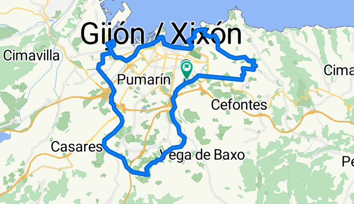 Calle de Corín Tellado, Gijón a Calle de Corín Tellado, Gijón