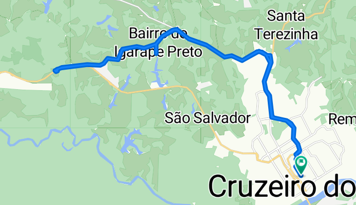 Rota para Avenida Dezessete de Novembro, Cruzeiro Do Sul