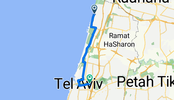 Havatselet Ha'sharon Street, Herzliya to HaRav Kosovsky Street, Tel Aviv-Yafo