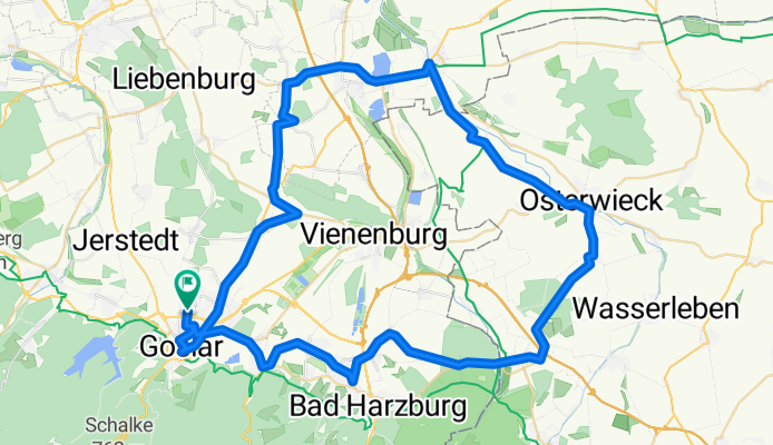 Route nach Trebnitzer Platz, Goslar