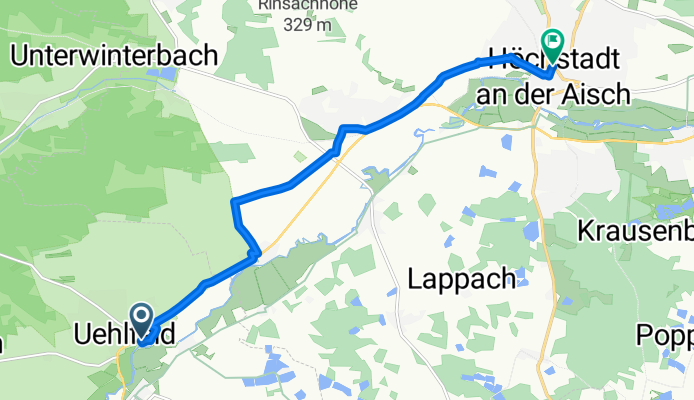 Hauptstraße, Uehlfeld nach Dr-Schmitt-Straße, Höchstadt an der Aisch