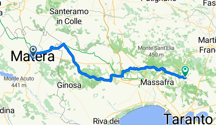 Via San Giovanni Vecchio, Matera to Via Corso Vittorio Emanuele III, Crispiano