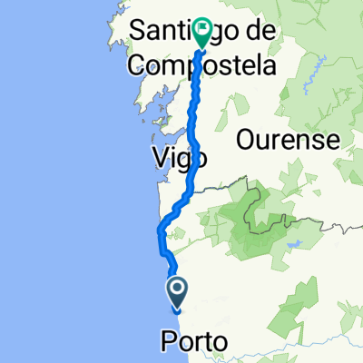 Rua dos Cais das Lavandeiras, Vila do Conde to Rúa da Fonte de Santo Antonio, Santiago de Compostela