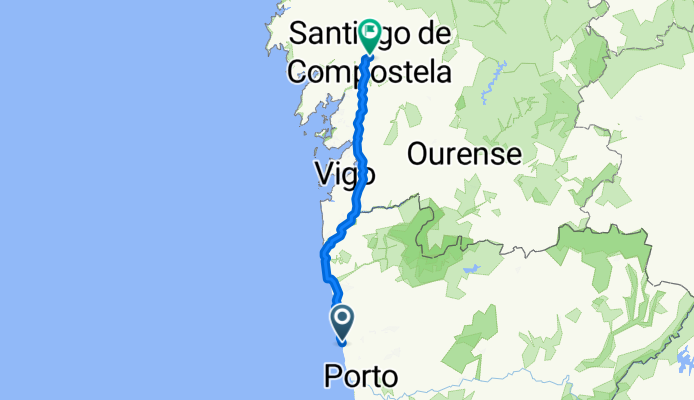 Rua dos Cais das Lavandeiras, Vila do Conde to Rúa da Fonte de Santo Antonio, Santiago de Compostela