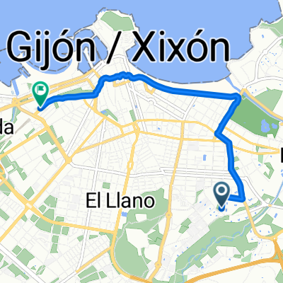 Calle de Corín Tellado, Gijón a Calle de Carlos Marx, Gijón