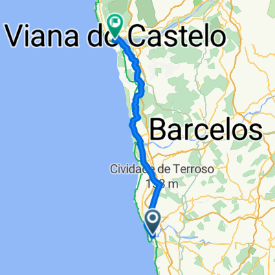 Rua dos Cais das Lavandeiras, Vila do Conde to Largo da Estação do Caminho de Ferro, Viana do Castelo