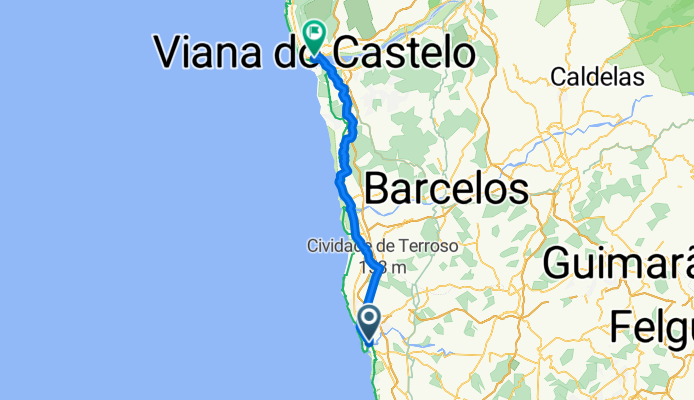 Rua dos Cais das Lavandeiras, Vila do Conde to Largo da Estação do Caminho de Ferro, Viana do Castelo