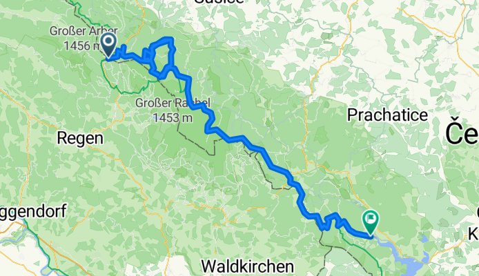 Von Bayerisch Eisenstein bis Nová Pec