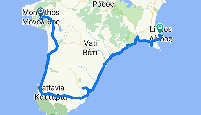 Monolithos nach Lindos