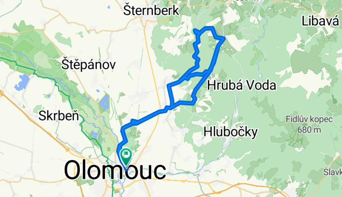 Route in Olomouc