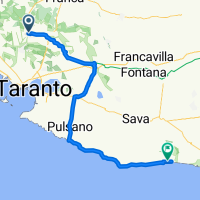 Via Adua, Crispiano to Via degli Aceri, Manduria