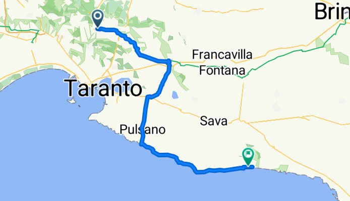 Via Adua, Crispiano to Via degli Aceri, Manduria