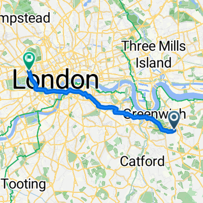 Westbrook Road, London to Nutford Place, London