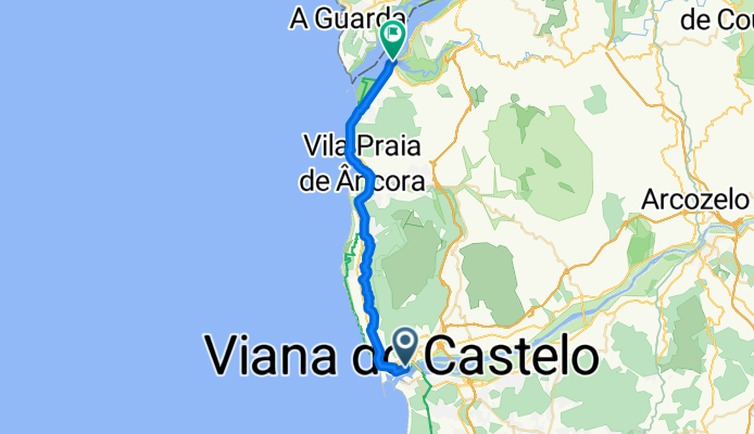 Rua Grande, Viana do Castelo to União das freguesias de Caminha (Matriz) e Vilarelho, Caminha