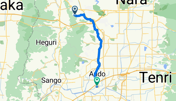 帝塚山西1丁目, 奈良市へ窪田, 安堵町