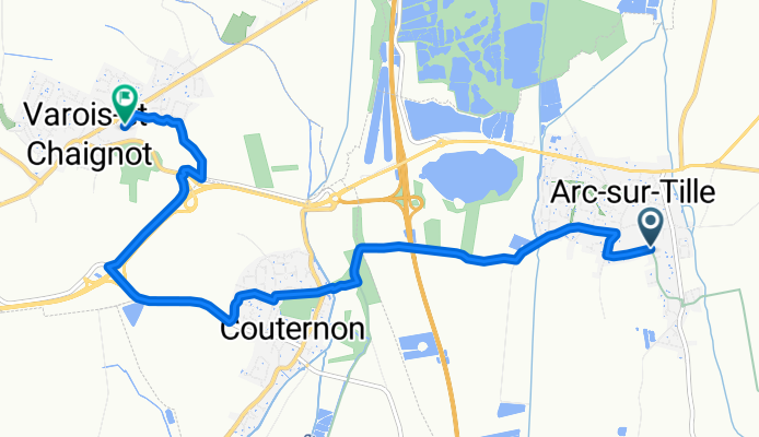 Rue de la Cras, Arc-sur-Tille à Route de Fontaine-Française, Varois-et-Chaignot