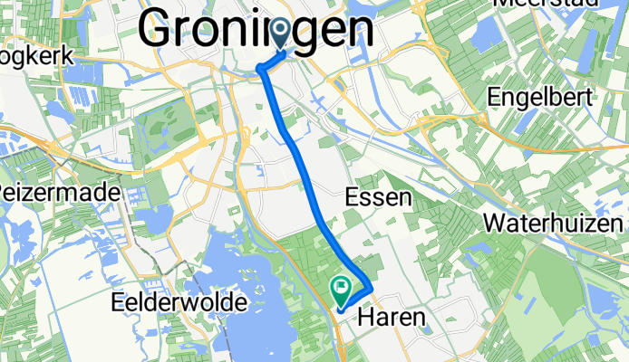 Voor 't Voormalig Klein Poortje, Groningen naar Warmoltslaan, Haren