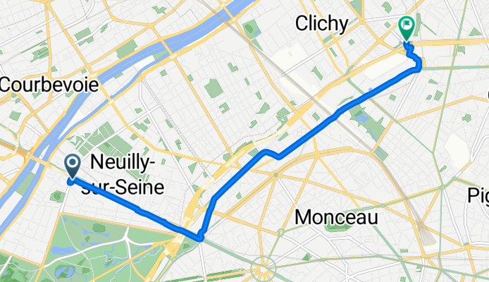 Avenue de Madrid, Neuilly-sur-Seine à Rue Floréal, Paris